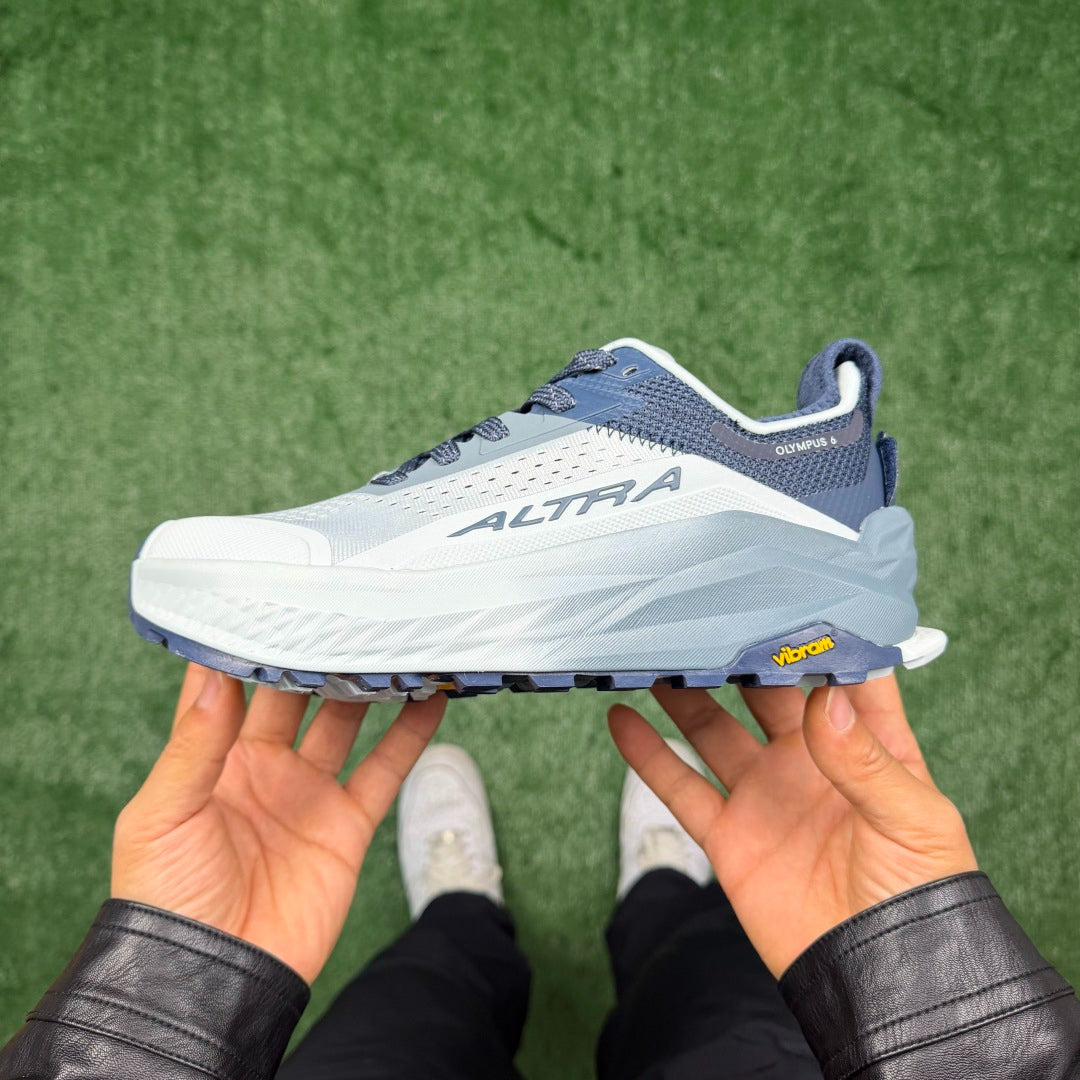 Altra Olympus 6 Blue White Zero Drop Breathable Trail Running Sneakers