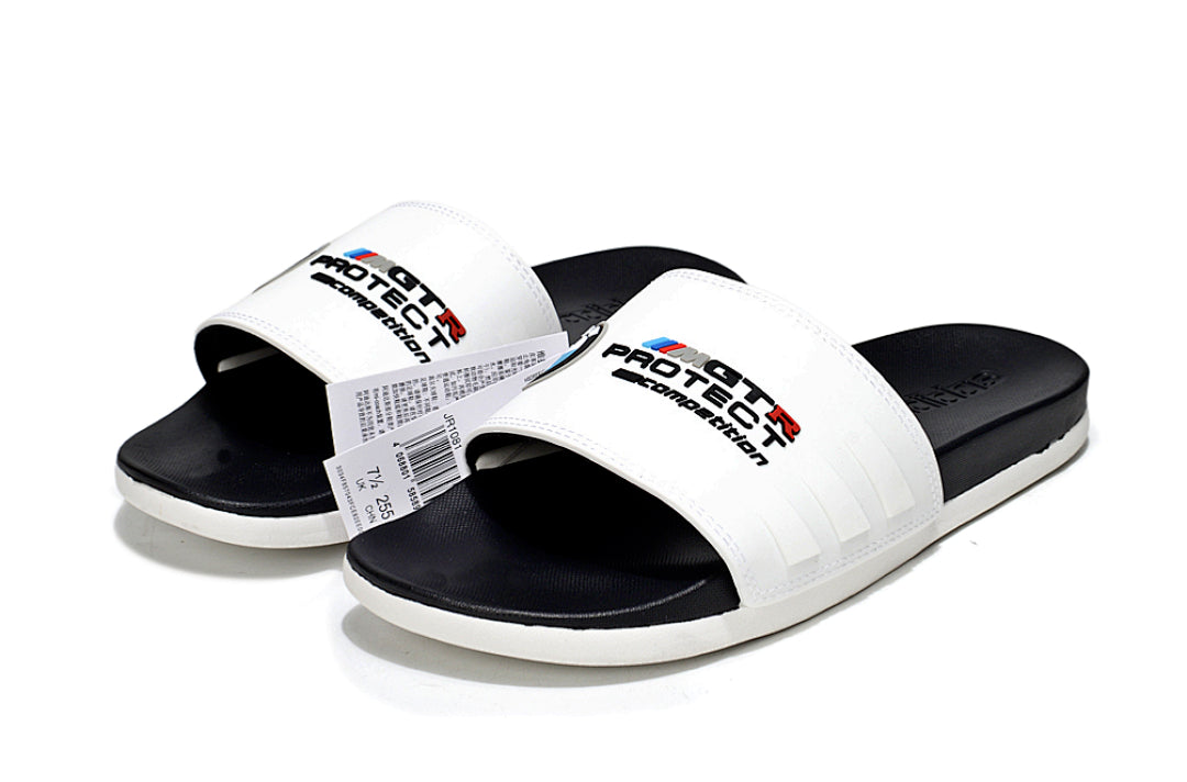 Adidas x BMW M GT3 Adilette Slides White Black Custom-Edition