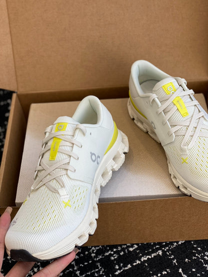 On Cloud X White Lemon Yellow Mesh Cross Training Jogging Sneakers