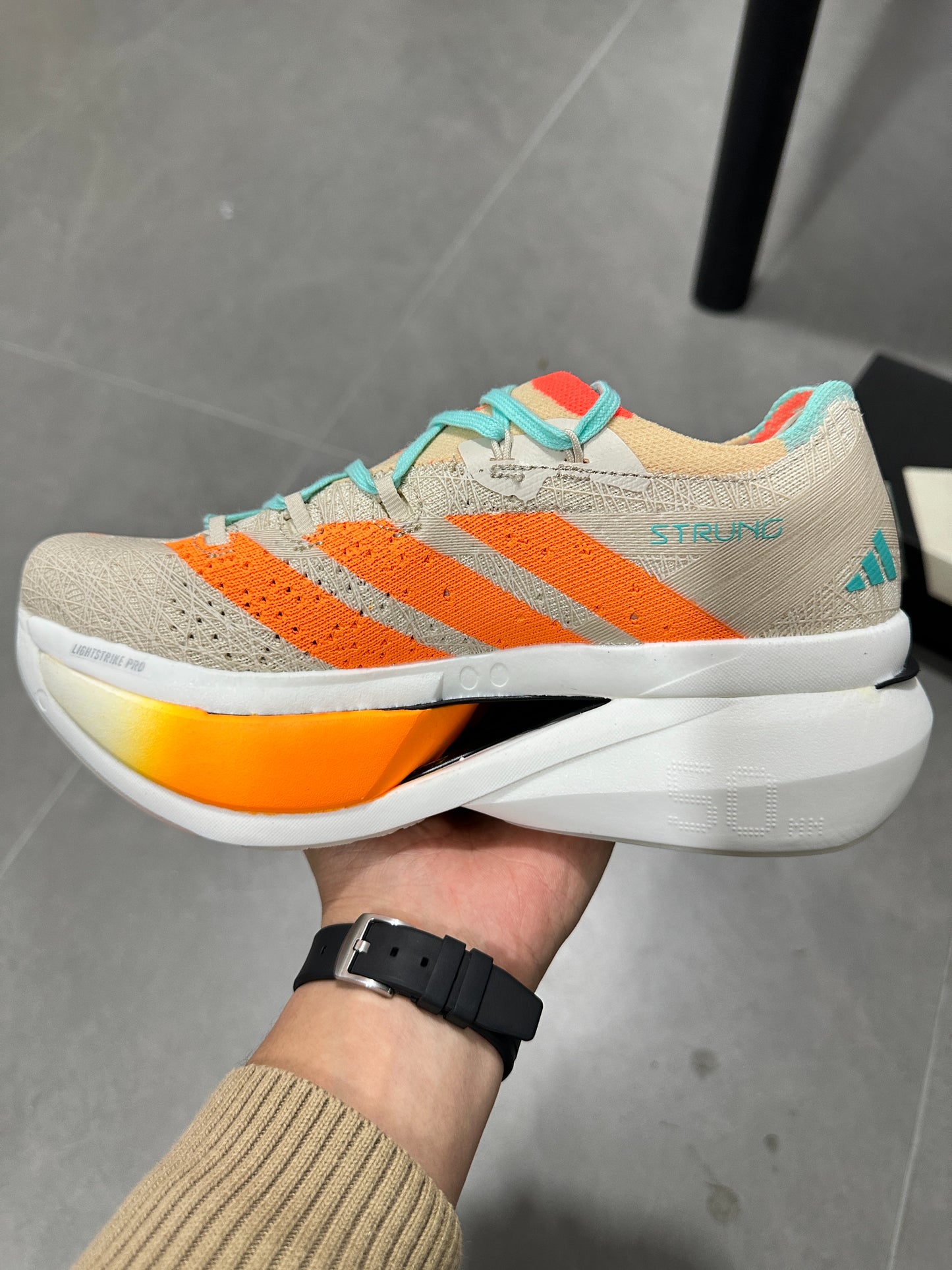 Adidas Adizero Prime X3 Strung Shoes Beige | Orange