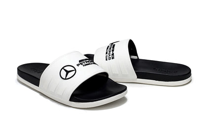 Adidas x Mercedes-Benz Adilette Slides White Black Custom-Edition
