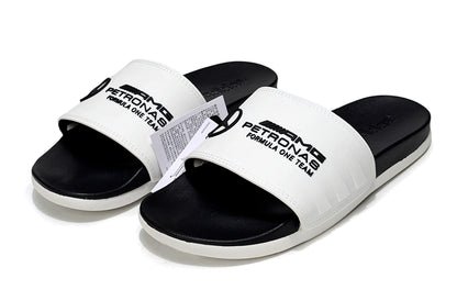 Adidas x Mercedes-Benz Adilette Slides White Black Custom-Edition