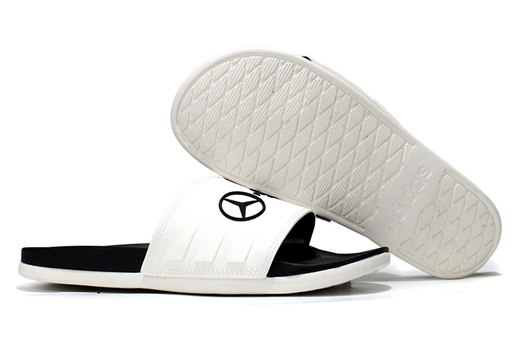 Adidas x Mercedes-Benz Adilette Slides White Black Custom-Edition