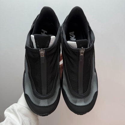 HOKA Zip-Up Transport Sneakers, Black Reflective, Vibram