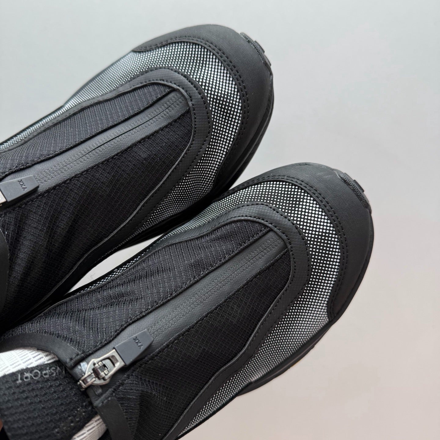 HOKA Zip-Up Transport Sneakers, Black Reflective, Vibram