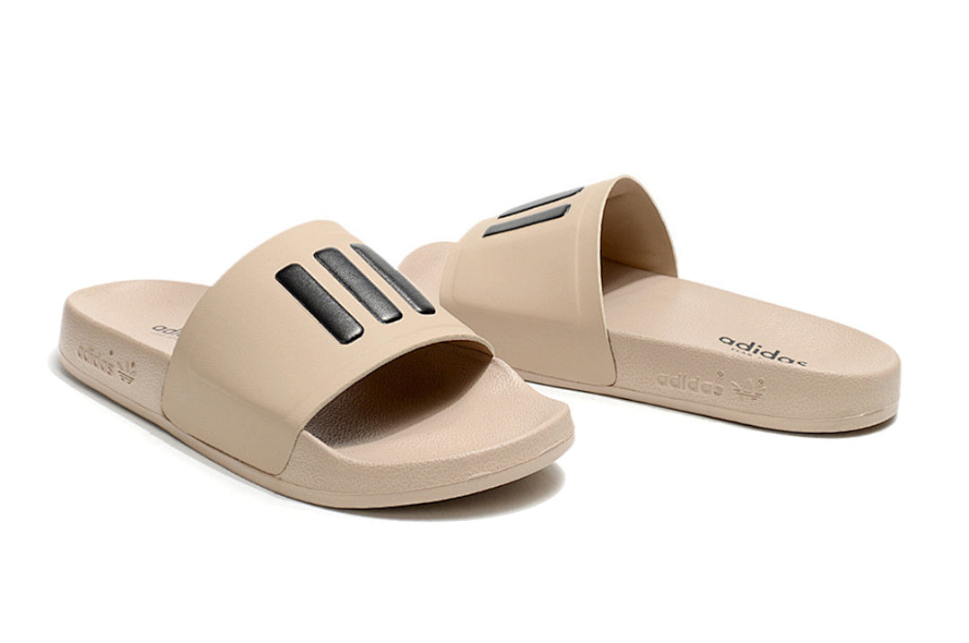 Adidas Originals Adilette Nude/Black 3-Stripes Slide Sandals IF5717