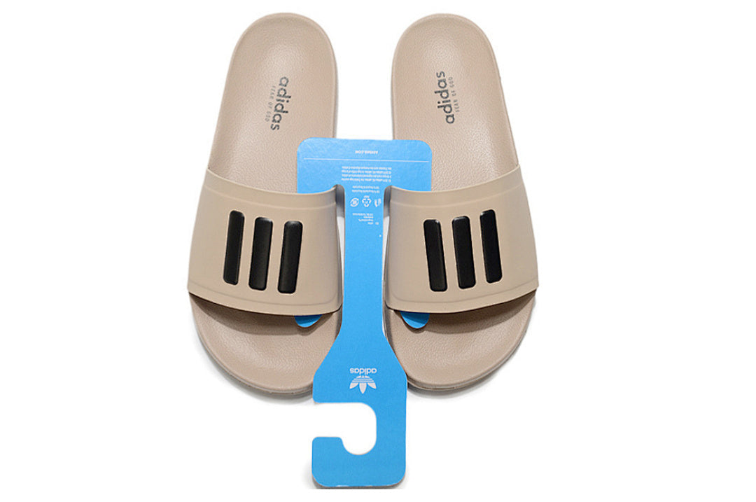 Adidas Originals Adilette Nude/Black 3-Stripes Slide Sandals IF5717