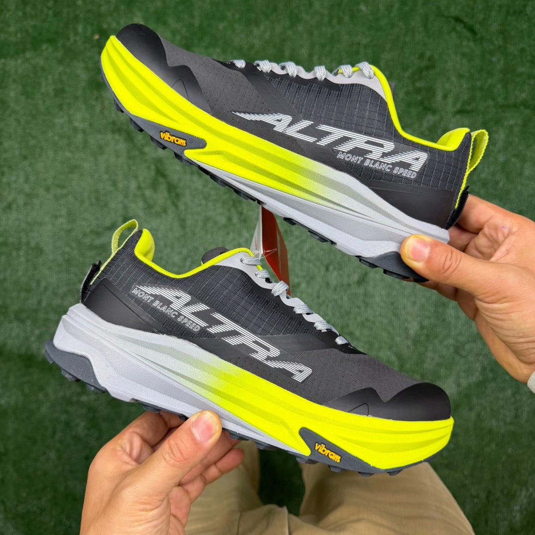 Altra Mont Blanc Speed Black Neon Yellow Men Women Lightweight Trail Shoes