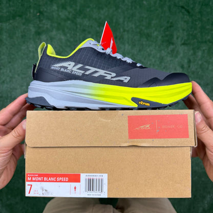 Altra Mont Blanc Speed Black Neon Yellow Men Women Lightweight Trail Shoes