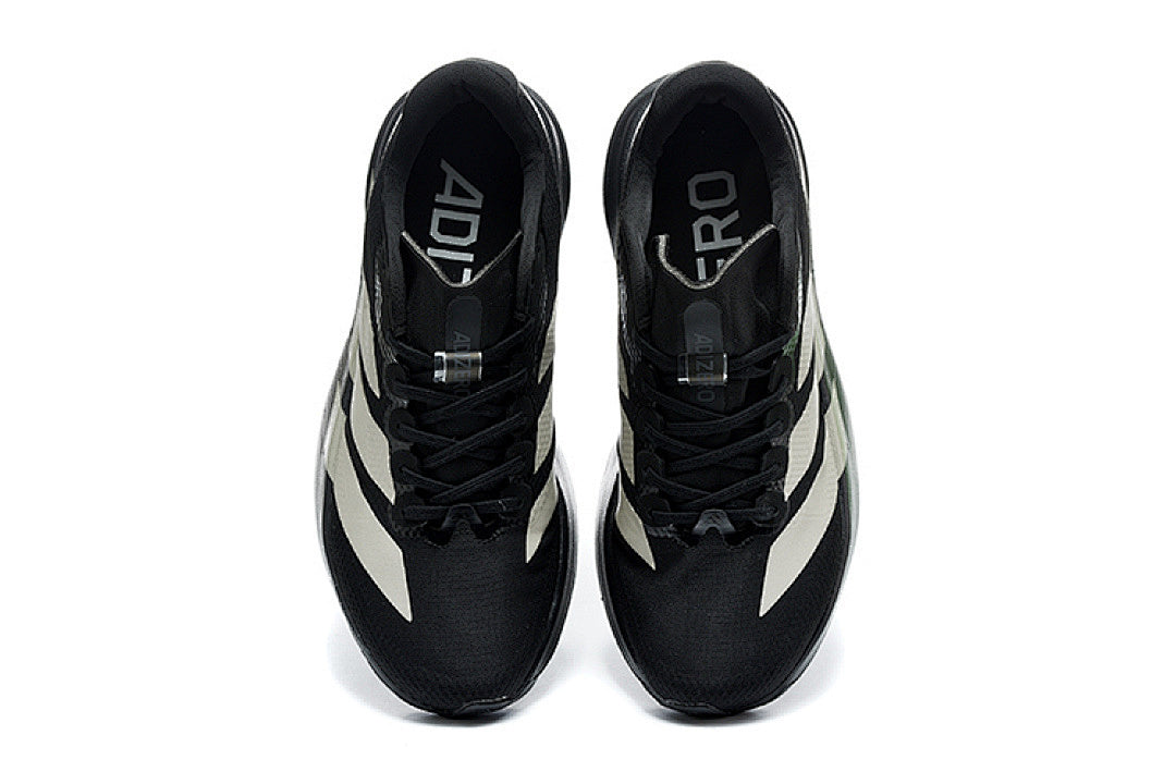 Adidas Adizero Evo SL Woven Running Shoes in Core Black / Silver Metallic