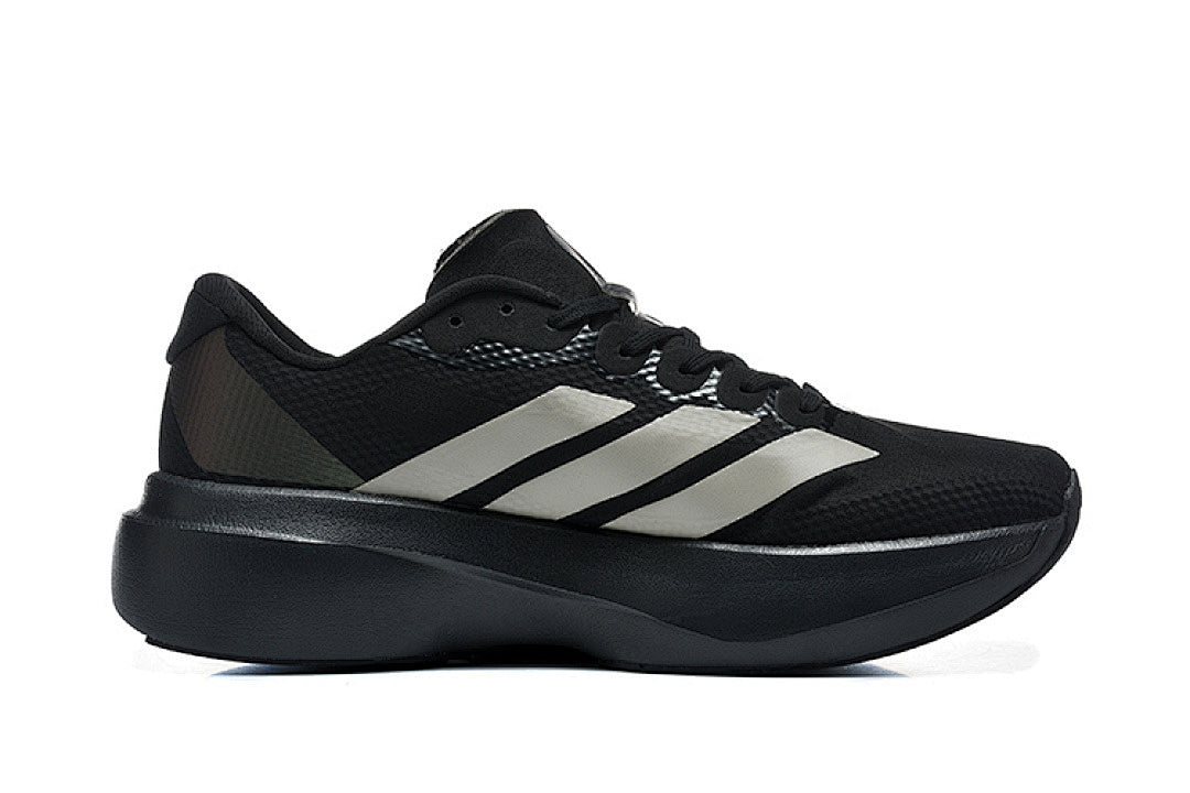 Adidas Adizero Evo SL Woven Running Shoes in Core Black / Silver Metallic