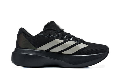 Adidas Adizero Evo SL Woven Running Shoes in Core Black / Silver Metallic