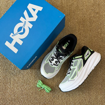 HOKA Clifton One9 Sneakers White | Fluorescent Green