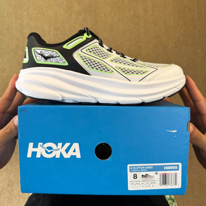 HOKA Clifton One9 Sneakers White | Fluorescent Green