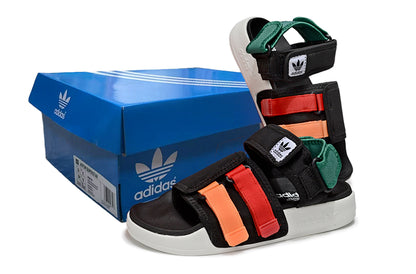 Adidas Originals Adilette 4-Strap Sandals Black Multi-Color GZ8827