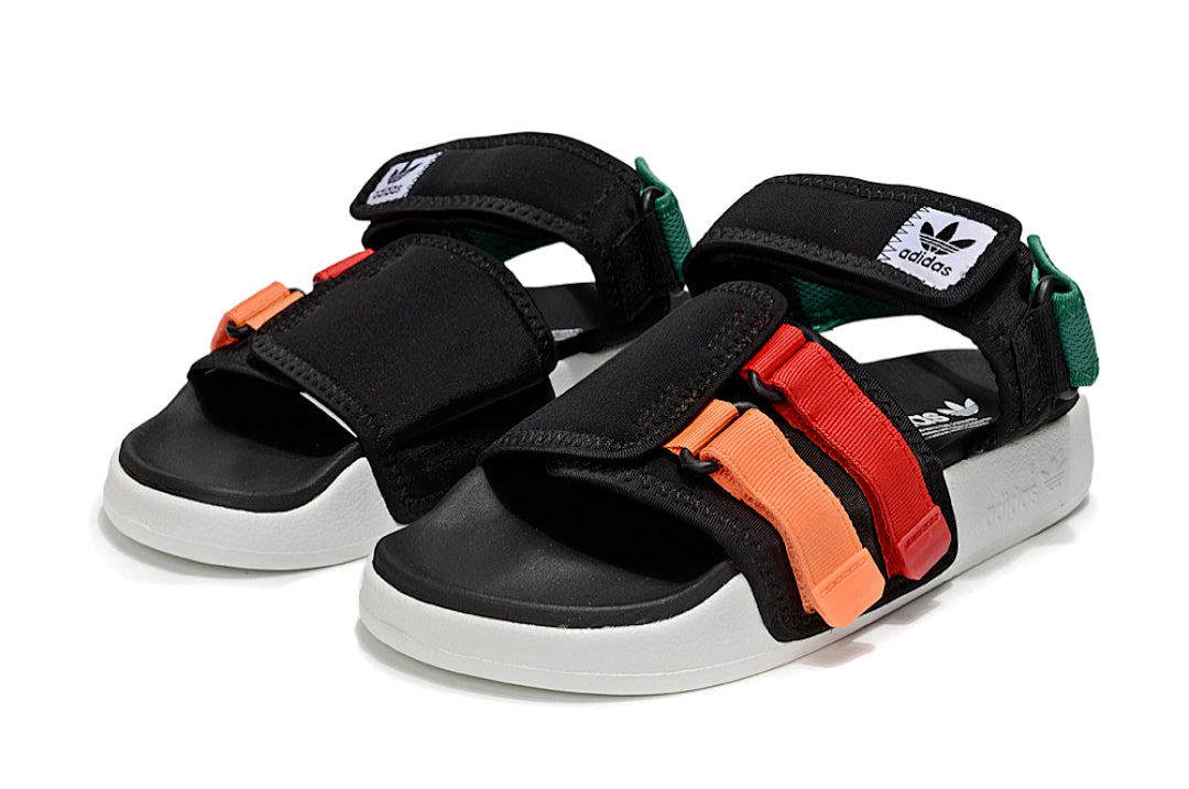 Adidas Originals Adilette 4-Strap Sandals Black Multi-Color GZ8827