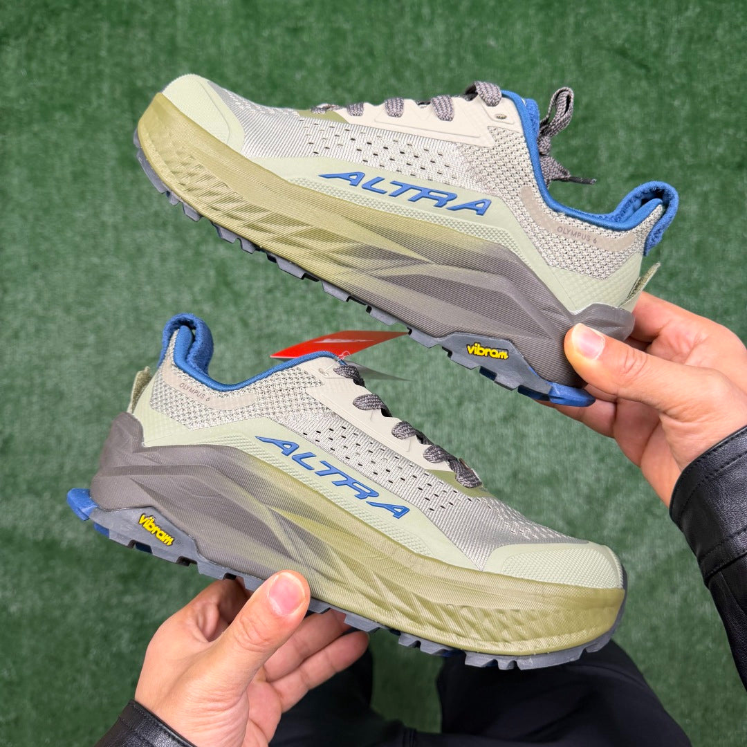 Altra Olympus 6 Sage Green Grey Blue Zero Drop Breathable Trail Running Sneakers