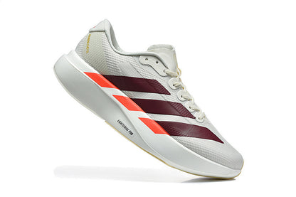 Adidas Adizero Evo SL Running Shoes in Off-White / Maroon / Solar Red