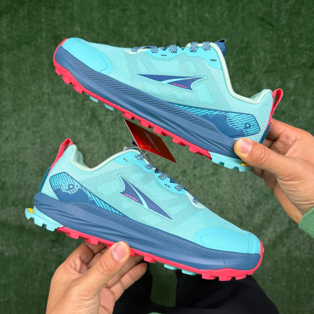 Altra Lone Peak 7 Light Blue Navy Pink Zero Drop Breathable Trail Running Sneakers