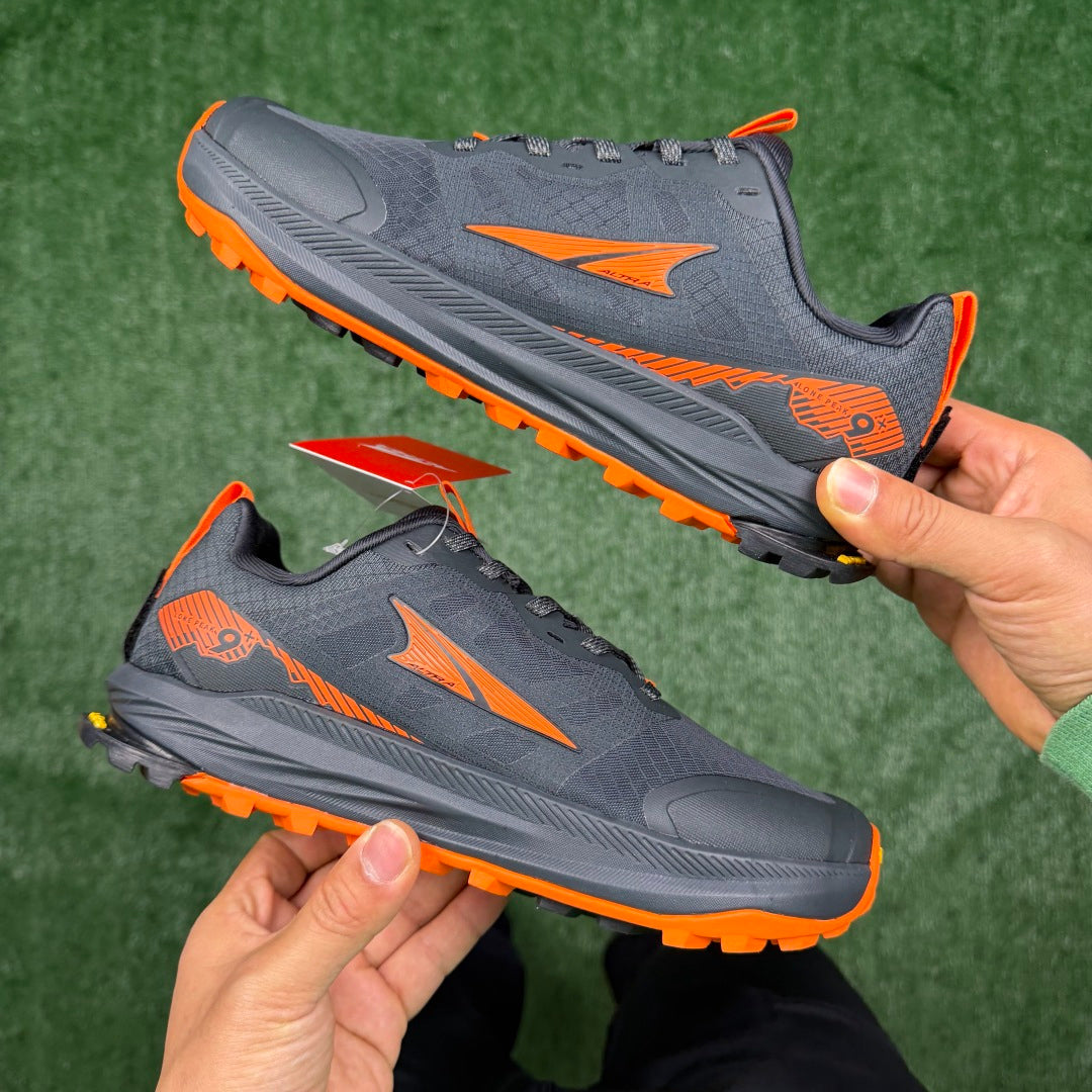 Altra Lone Peak 7 Dark Grey Orange Zero Drop Breathable Trail Running Sneakers