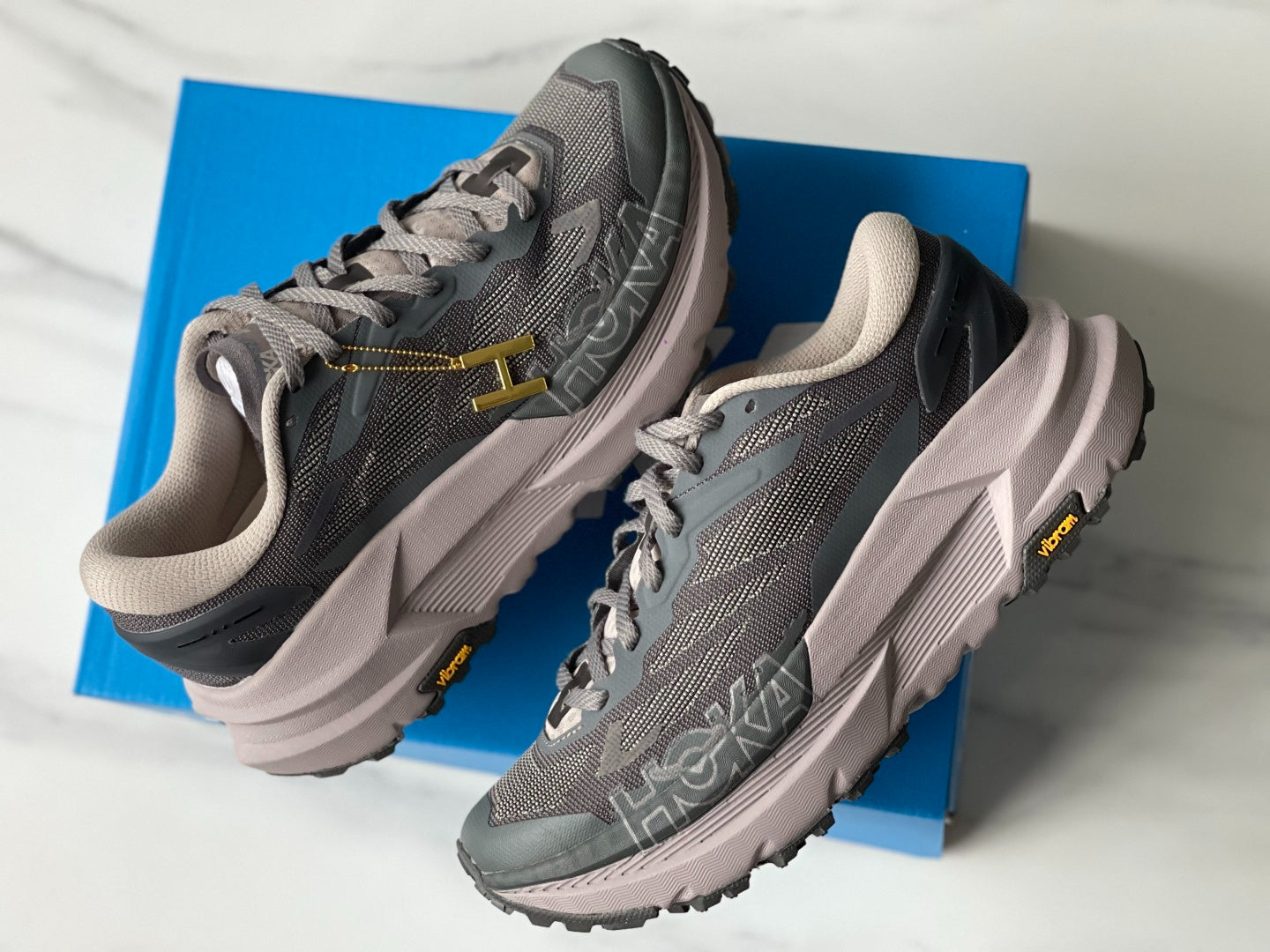 HOKA Mafate X Cement gray | Dark purple