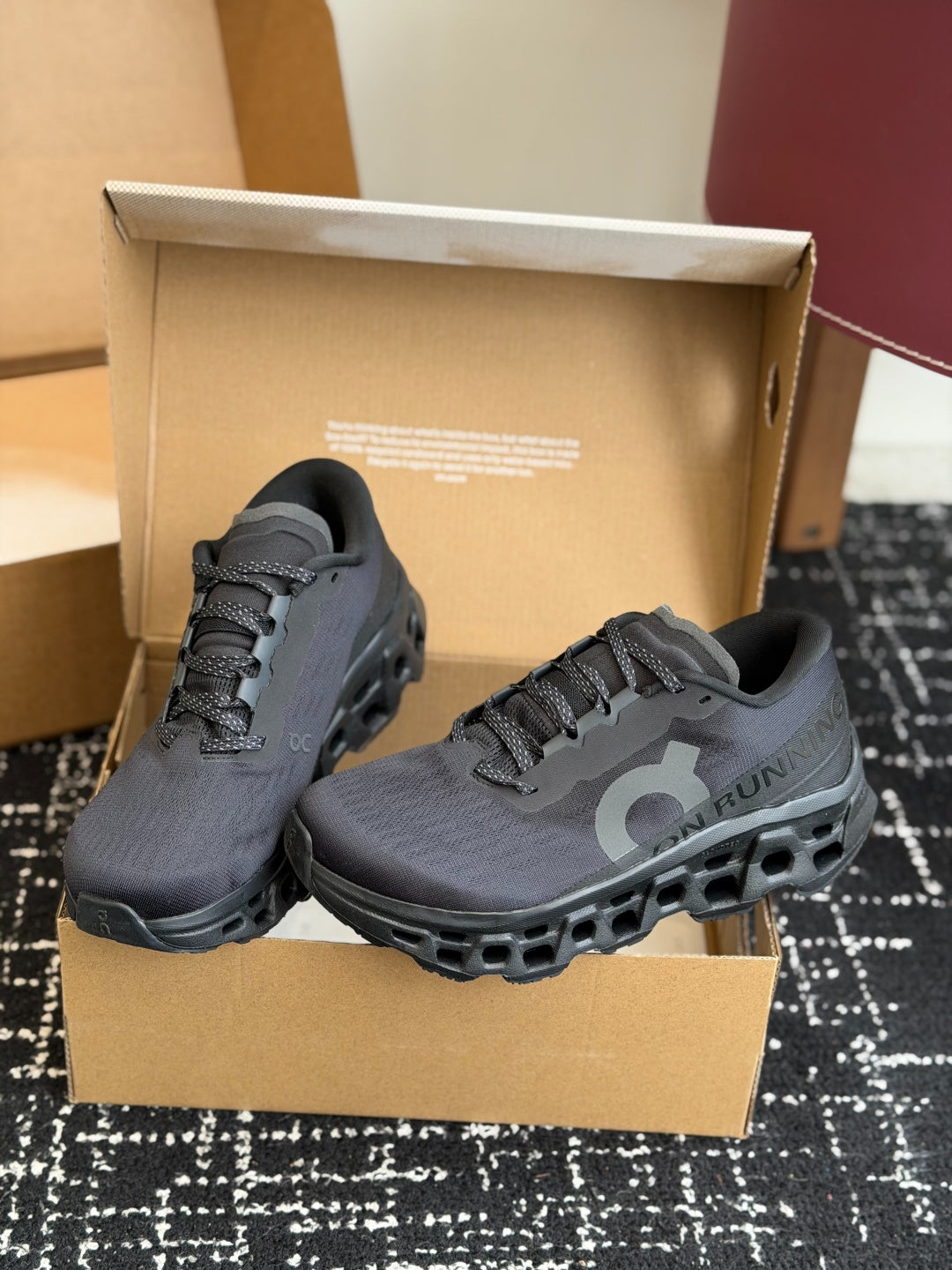 On Cloudmonster 3 All Black Cushioned Road Running Sneakers