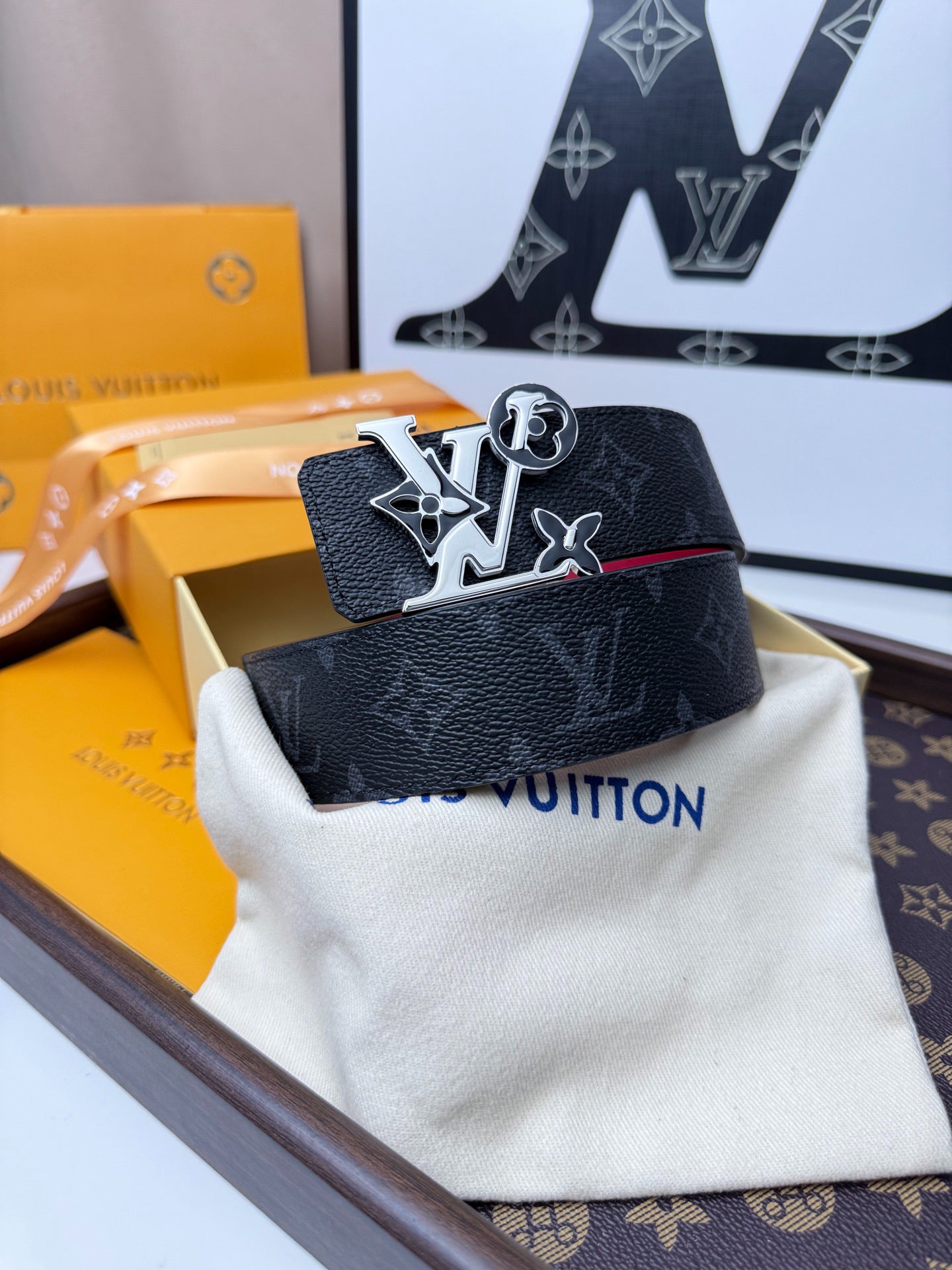 LV Monogram Eclipse Multicolor Buckle 40mm Reversible Belt