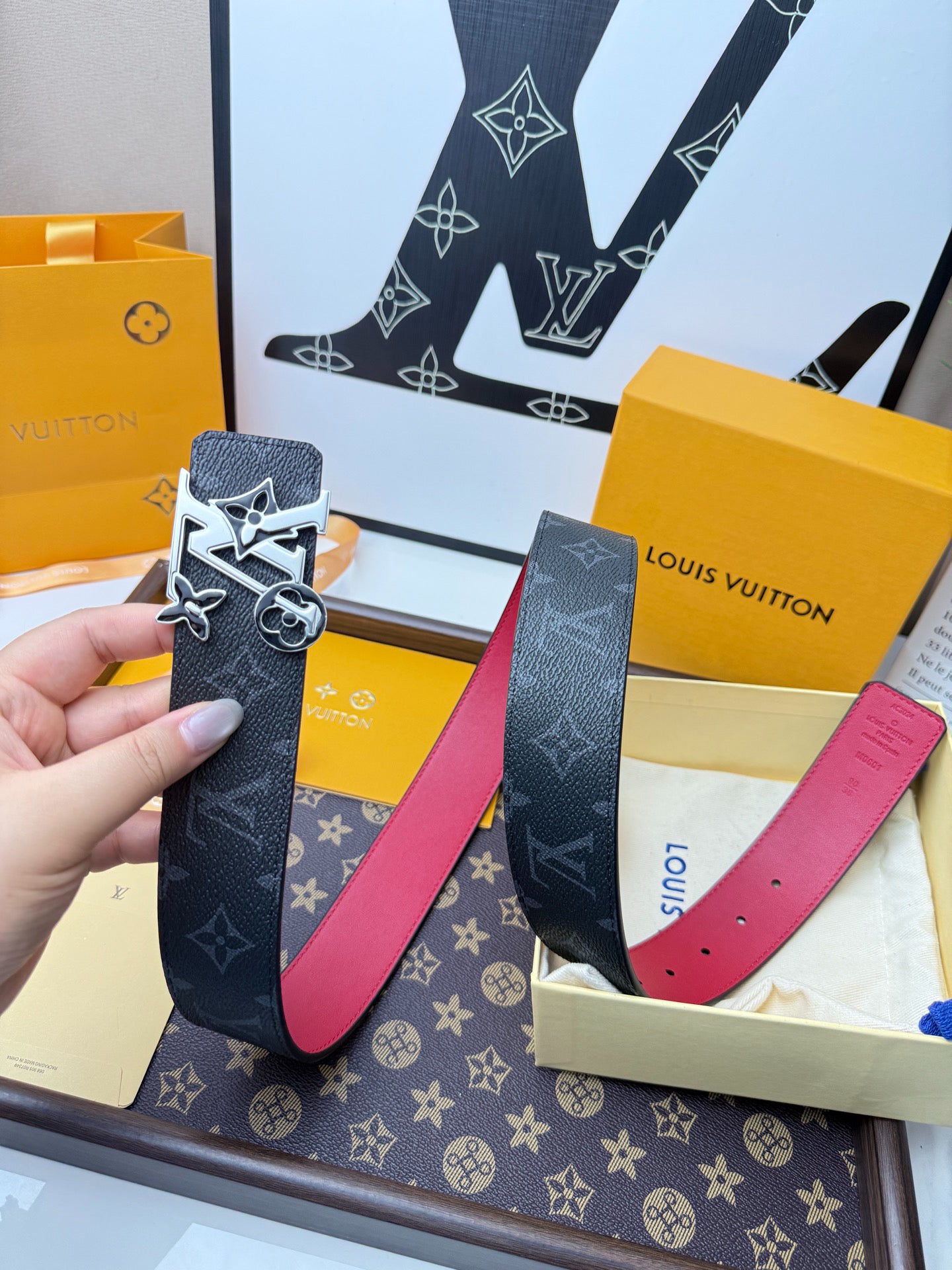 LV Monogram Eclipse Multicolor Buckle 40mm Reversible Belt
