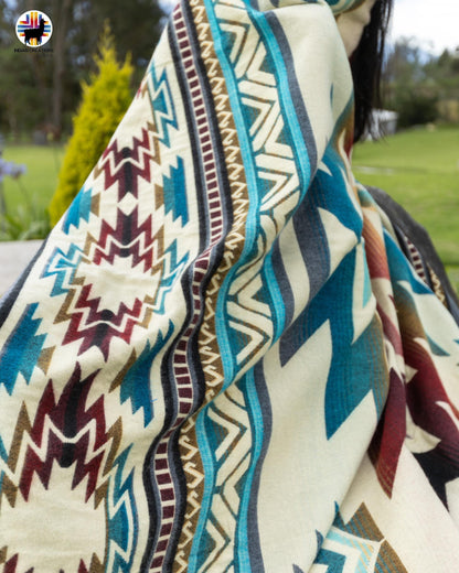 Handmade Alpaca Wool Blanket. (The Nile) Queen Size. Handcrafted by Indigenous Hands. Super Soft and Warm. FREE SHIPPING. Gift Ideas