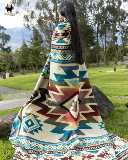 Handmade Alpaca Wool Blanket. (The Nile) Queen Size. Handcrafted by Indigenous Hands. Super Soft and Warm. FREE SHIPPING. Gift Ideas