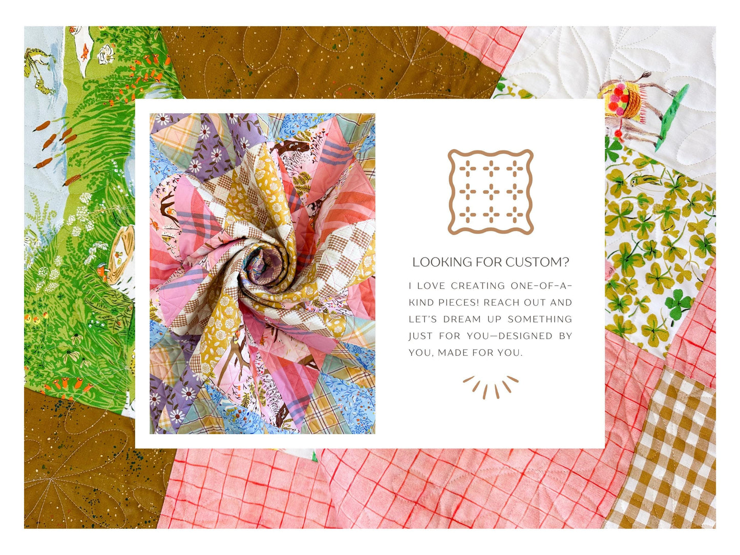 Handmade Baby Quilt – Heather Ross Fabric Patchwork, Colorful Maximalist Nursery Quilt, One of a Kind