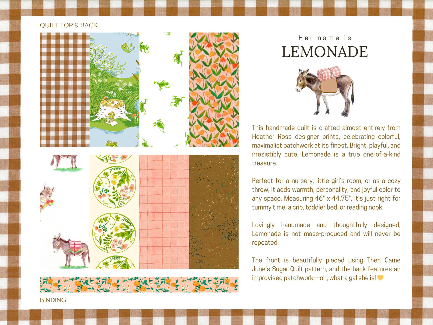 Handmade Baby Quilt – Heather Ross Fabric Patchwork, Colorful Maximalist Nursery Quilt, One of a Kind
