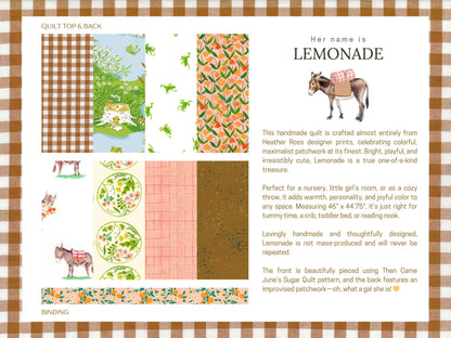 Handmade Baby Quilt – Heather Ross Fabric Patchwork, Colorful Maximalist Nursery Quilt, One of a Kind