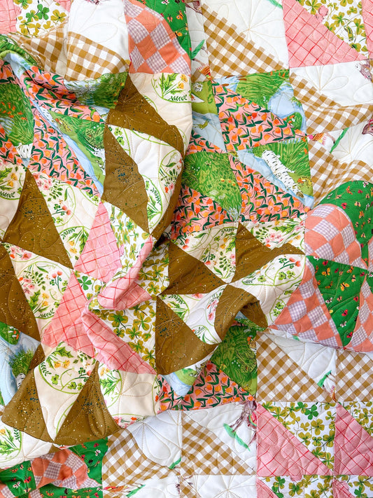 Handmade Baby Quilt – Heather Ross Fabric Patchwork, Colorful Maximalist Nursery Quilt, One of a Kind