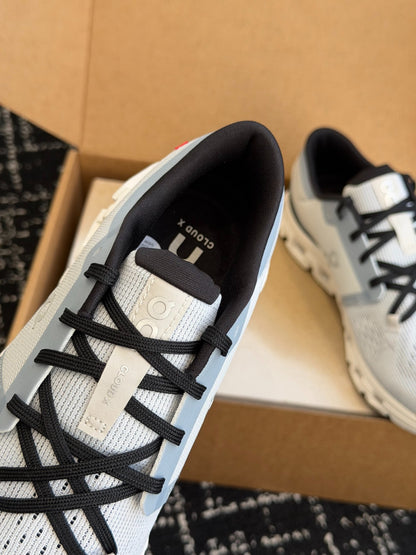 On Cloud X Glacier Grey Mesh Cross Training Jogging Sneakers