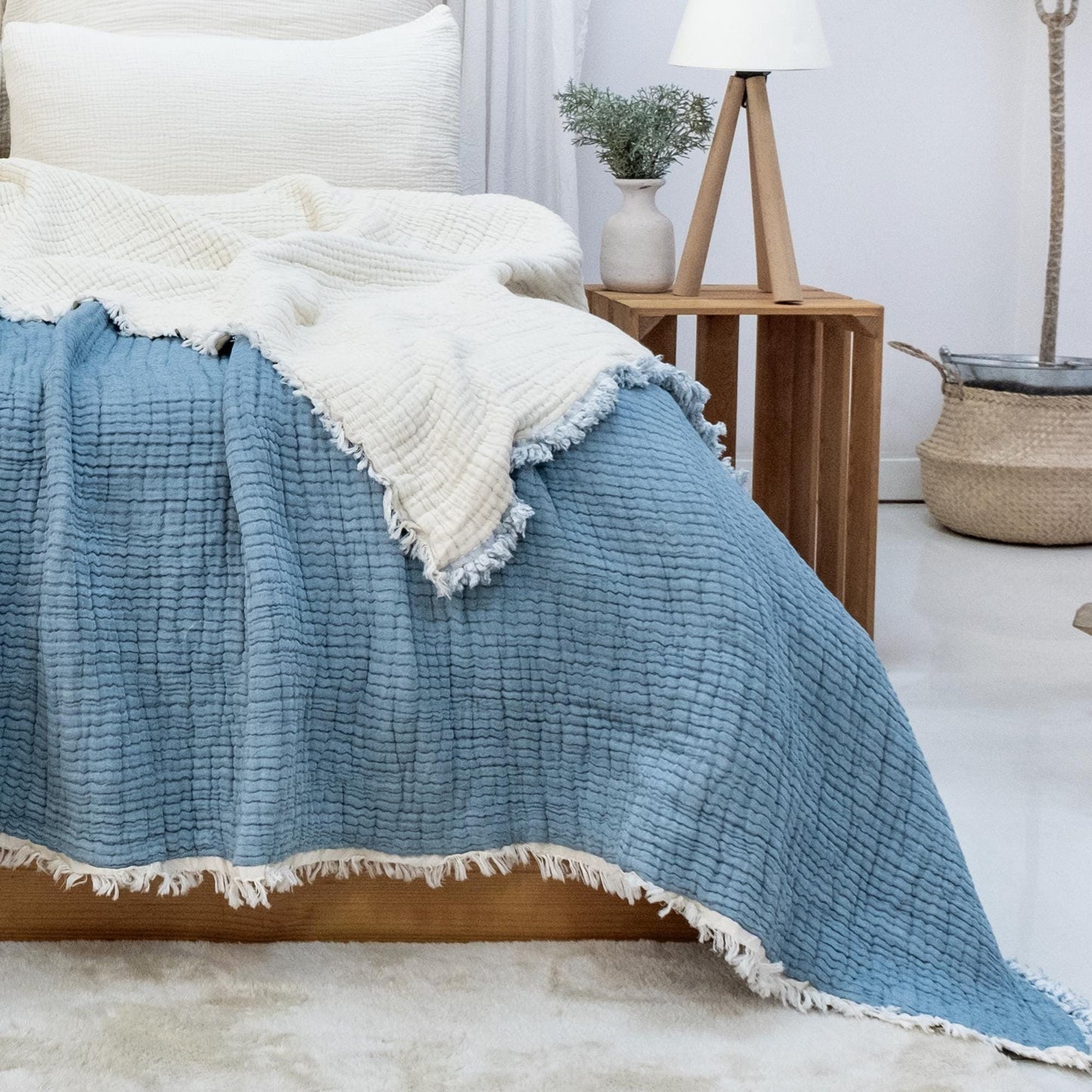8 Layers King Size Gauze Comforter , OEKO-TEX Certified, Muslin Quilt, Organic Throw Blanket
