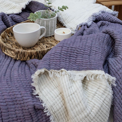 8 Layers King Size Gauze Comforter , OEKO-TEX Certified, Muslin Quilt, Organic Throw Blanket