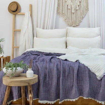 8 Layers King Size Gauze Comforter , OEKO-TEX Certified, Muslin Quilt, Organic Throw Blanket