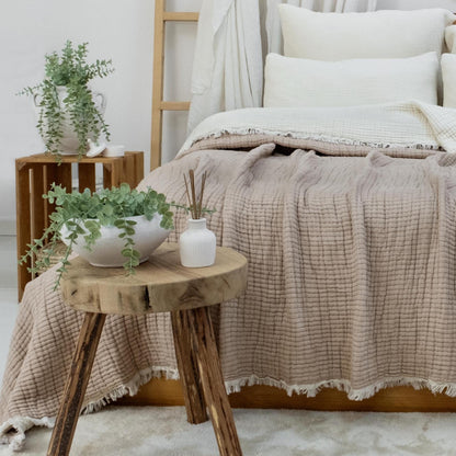8 Layers King Size Gauze Comforter , OEKO-TEX Certified, Muslin Quilt, Organic Throw Blanket