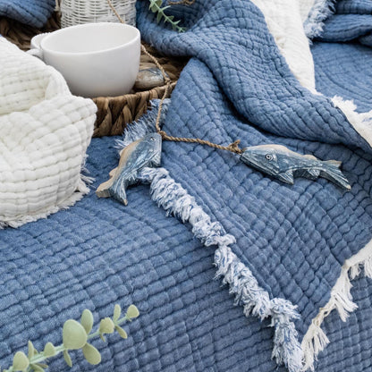 8 Layers King Size Gauze Comforter , OEKO-TEX Certified, Muslin Quilt, Organic Throw Blanket