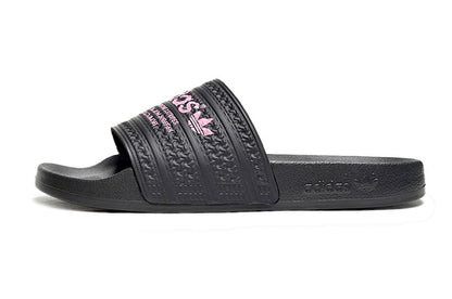 Adidas Originals Adilette Black/Pink Logo Slide Sandals GX6962