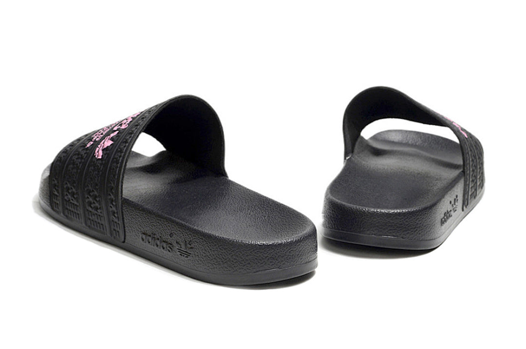 Adidas Originals Adilette Black/Pink Logo Slide Sandals GX6962