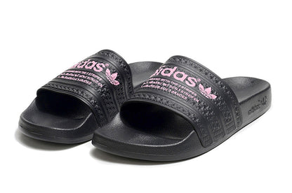 Adidas Originals Adilette Black/Pink Logo Slide Sandals GX6962