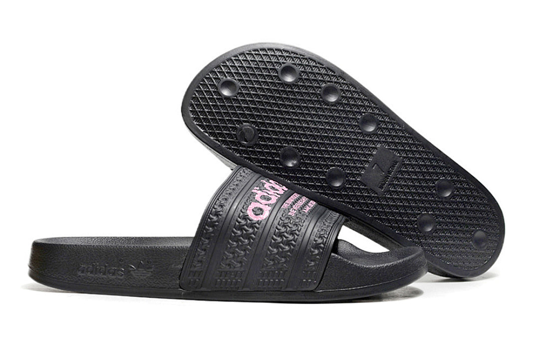 Adidas Originals Adilette Black/Pink Logo Slide Sandals GX6962