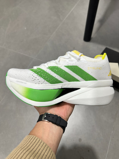 Adidas ADIZERO ADIOS PRO 4 (Cloud White / Green / Yellow colorway)