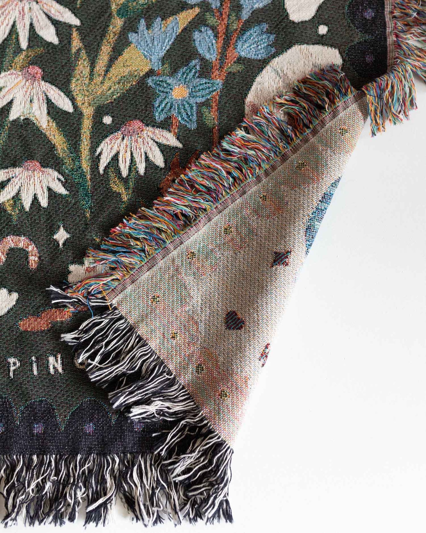 Gift for Mom Blanket: Thanks for Helping Me Grow, Floral Garden Woven Throw, Mothers Day Present