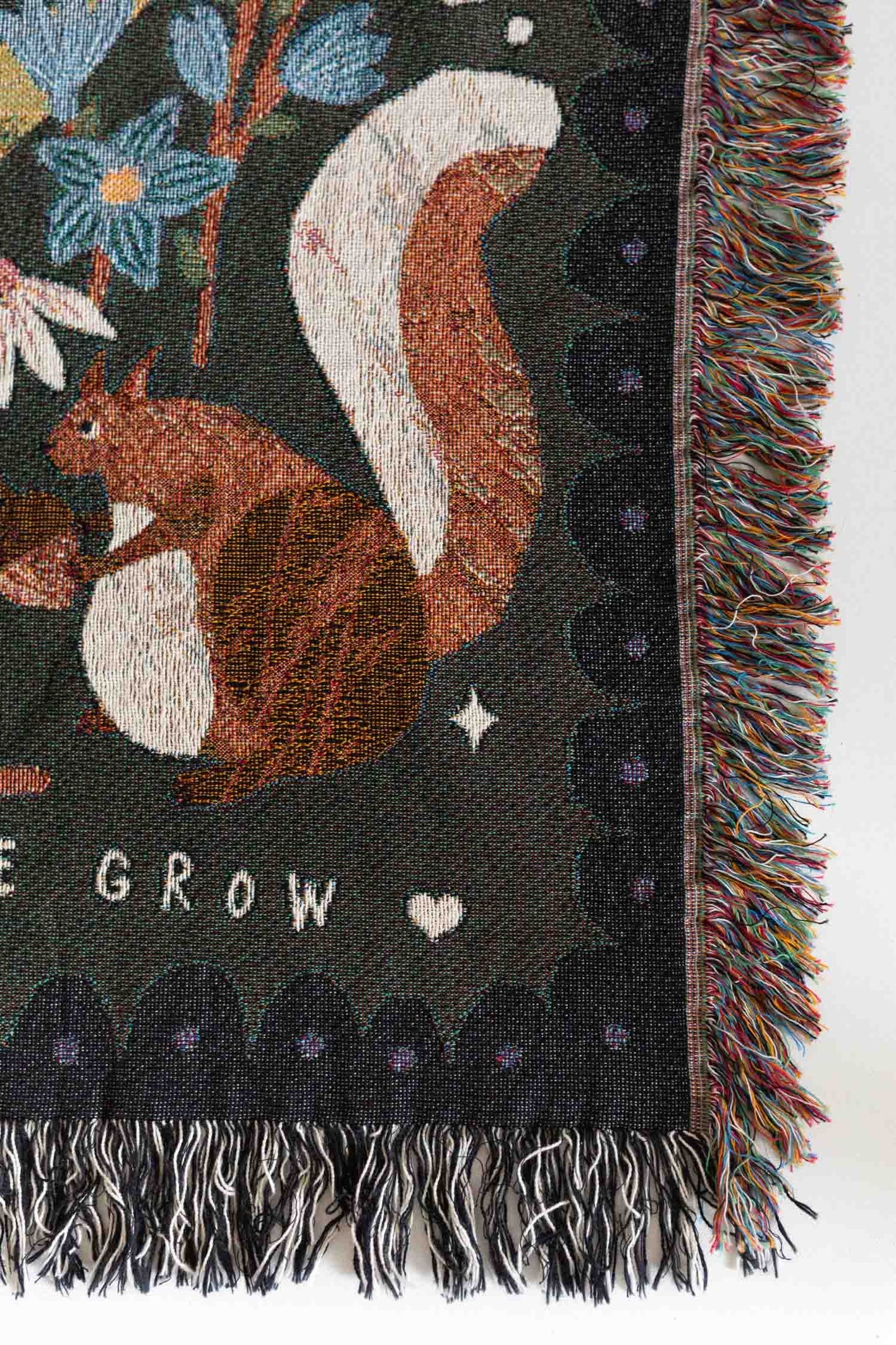 Gift for Mom Blanket: Thanks for Helping Me Grow, Floral Garden Woven Throw, Mothers Day Present