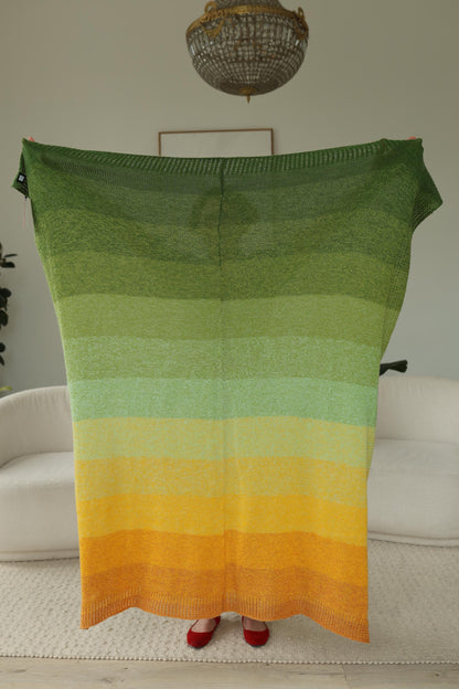 Gradient "Lemon Tree" Blanket – Handcrafted Knitted Throw Gradient