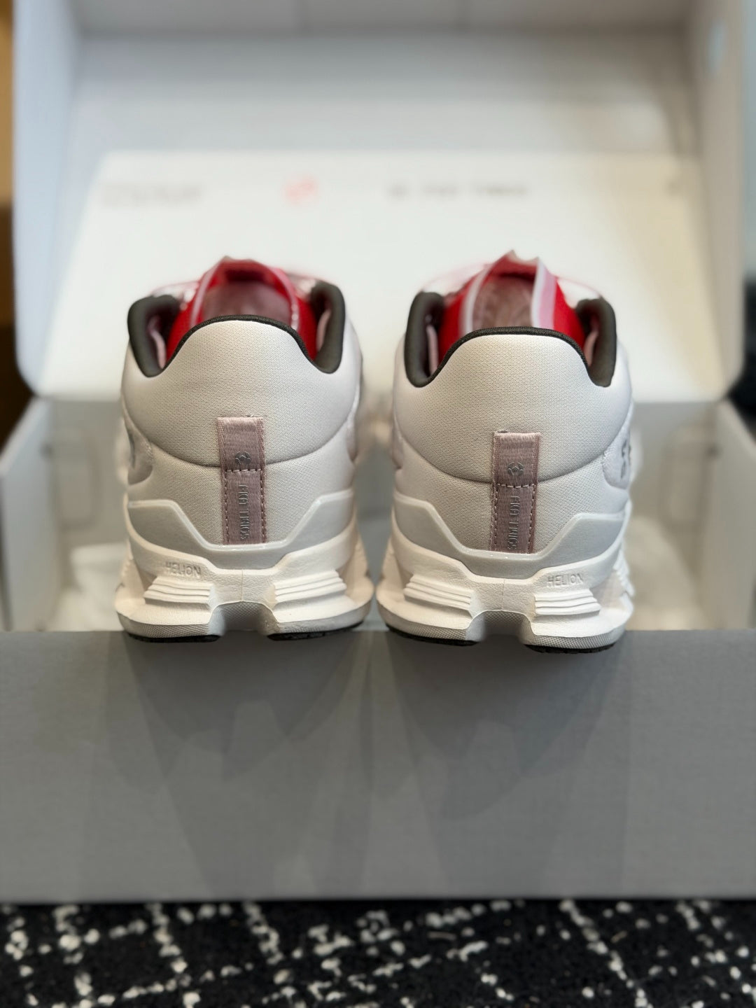 On Cloudnova White Grey Red Retro Contrast All-Day Comfort Cloud Foam Walking Sneakers