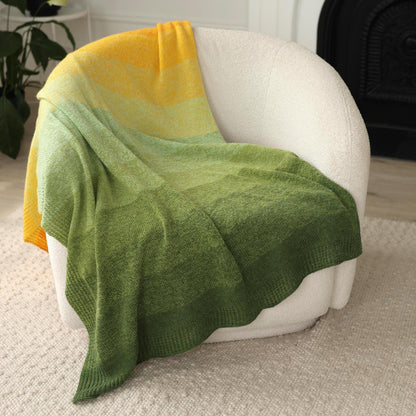 Gradient "Lemon Tree" Blanket – Handcrafted Knitted Throw Gradient